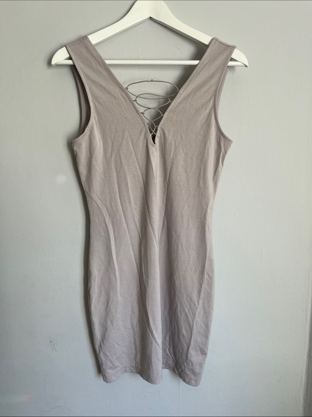 Dynamite Sleeveless V-Neck Bodycon Dress - Soft Mauve
